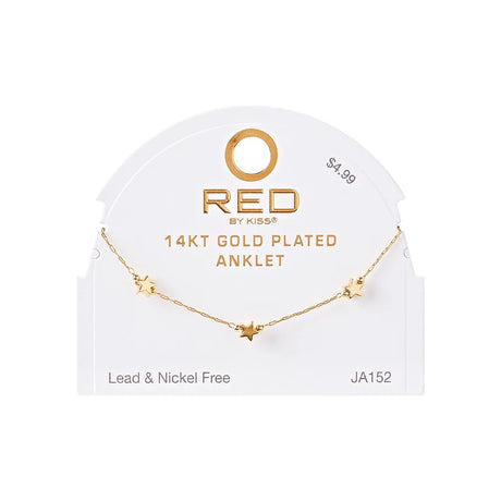 RED BY KISS Jewelry - 14K Gold Plated Anklet Anchor
