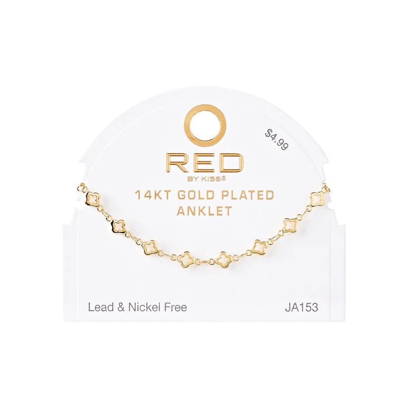 RED BY KISS Jewelry - 14K Gold Plated Anklet Anchor
