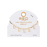 RED BY KISS Jewelry - 14K Gold Plated Anklet Anchor