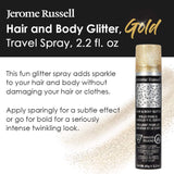 Jerome Russell Hair and Body Gold Glitter 2.2Oz Shimmer Spray for Parties-2