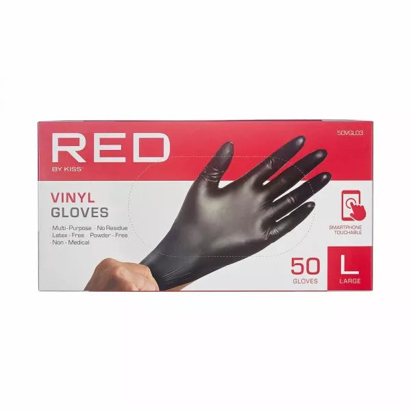 RED BY KISS Black Vinyl Gloves