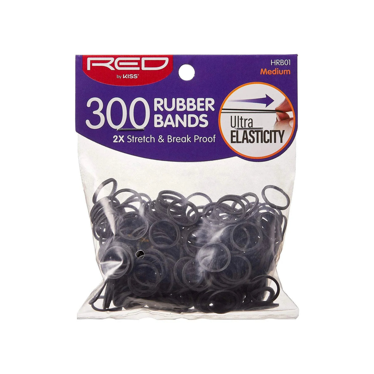 RED BY KISS Rubber Band Medium 300 Pack