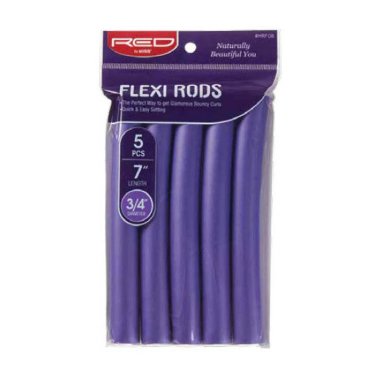 RED BY KISS Rods 7  for Heatless Curls 5pcs 3/4 Diameter Purple
