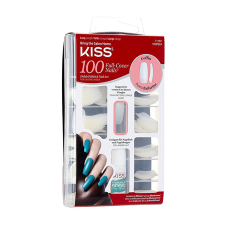 KISS 100 FULL COVER NAILS ACTIVE SQUARE MEDIUM LENGTH ARTIFICIAL NAILS