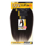 LUV Clip-In 9PCS Kinky Straight 14″ Full, Easy-to-Install Hair Extensions-2