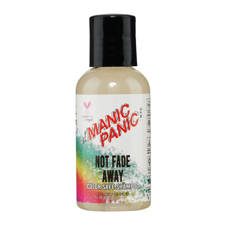 MANIC Not Fade Away Color Shampoo 2oz, color protecting shampoo, color safe hair cleanser, vibrant hair shampoo, gentle color shampoo, fade resistant hair shampoo, hair color maintenance shampoo, nourishing color shampoo, soft shiny hair shampoo, shampoo for color treated hair, vibrant color hair wash, protective hair shampoo, salon quality color shampoo, gentle daily color shampoo, color safe hair care product, MANIC hair shampoo
