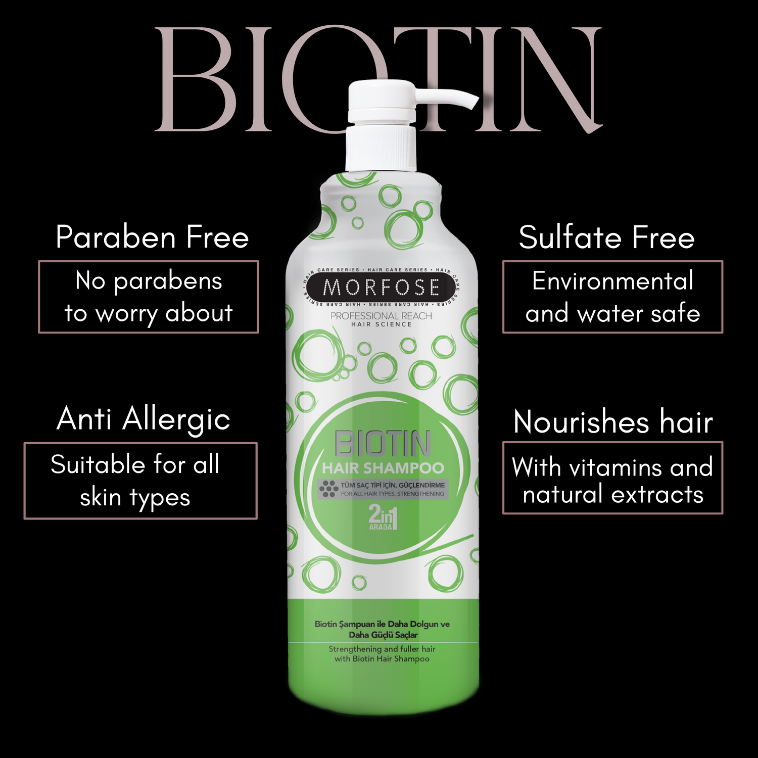 Morfose Hair Shampoo Biotin 33.81oz Strengthening, Nourishing, Revitalizing Formula-5