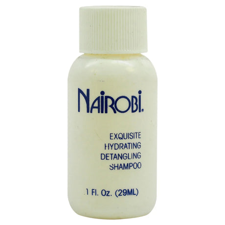 Nairobi Shampoo 1 oz, travel size shampoo, mini hair shampoo, gentle cleansing shampoo, moisturizing hair cleanser, daily use shampoo, shampoo for all hair types, lightweight hair shampoo, refreshing hair wash, salon quality shampoo, portable shampoo bottle, Nairobi hair care product