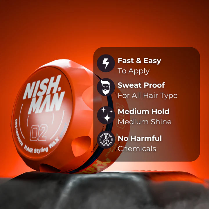 Nishman HAIR STYLING AQUA WAX 02 SPORT 5OZ-1