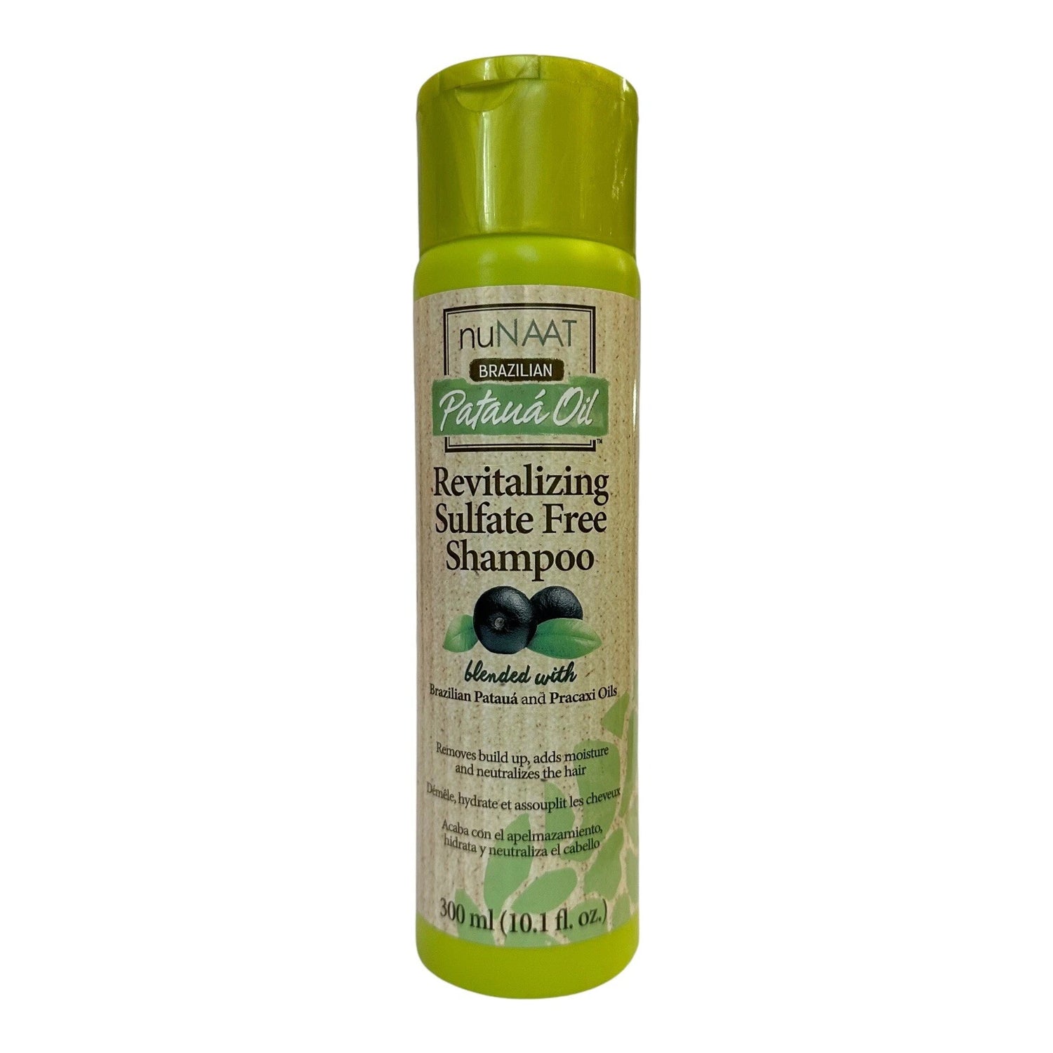 NuNAAT Pataua Oil Revitalizing Sulfate Free Shampoo 10.1 oz, pataua oil shampoo, sulfate free hair shampoo, revitalizing hair cleanser, moisturizing shampoo for dry hair, nourishing hair shampoo, color safe shampoo, strengthening hair wash, soft shiny hair shampoo, gentle daily shampoo, healthy hair cleanser, botanical oil shampoo, salon quality shampoo, NuNAAT hair care product