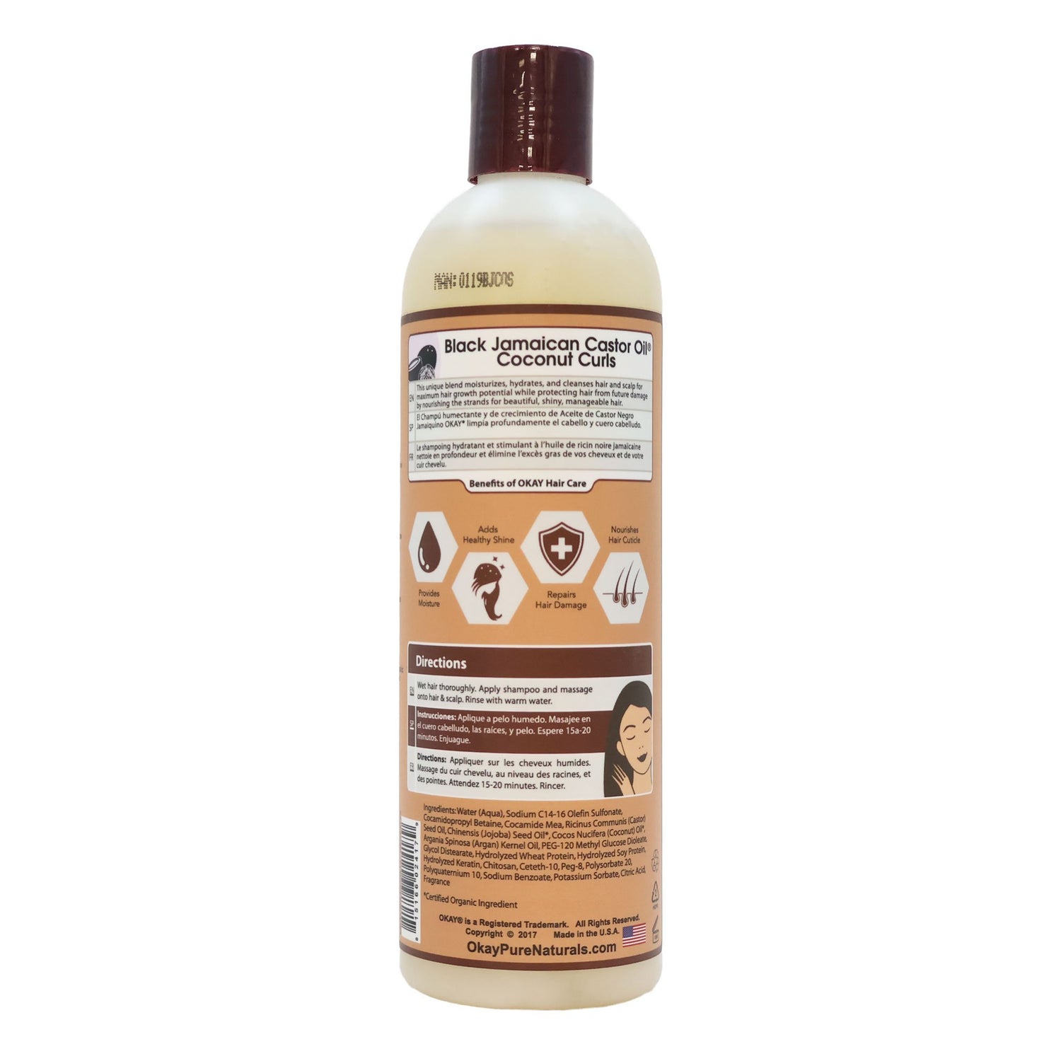 OKAY BLACK JAMAICAN CASTOR OIL COCONUT CURLS SHAMPOO 12OZ-1