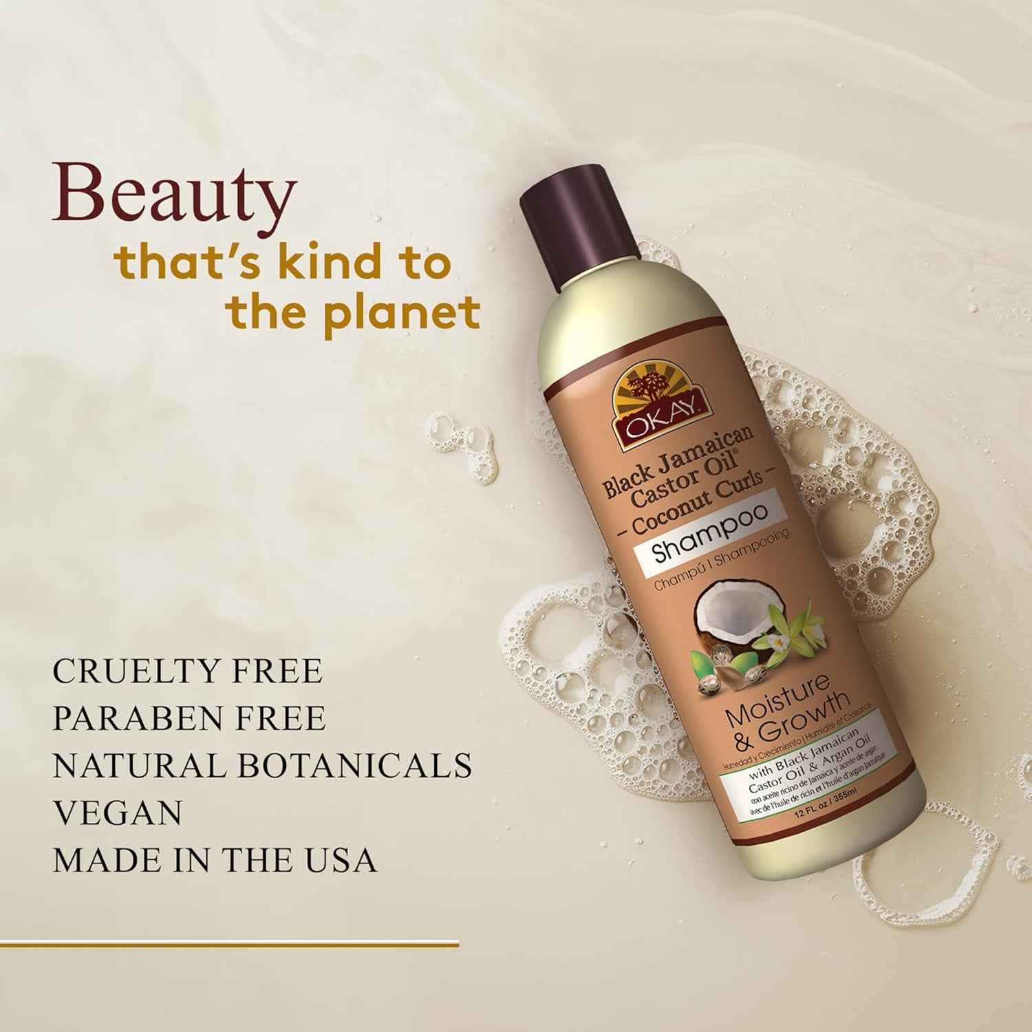 OKAY BLACK JAMAICAN CASTOR OIL COCONUT CURLS SHAMPOO 12OZ-2