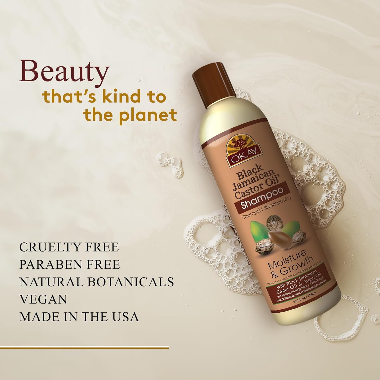 OKAY Black Jamaican Castor Oil Conditioner 12oz Hydrating, Strengthening, Nourishing Formula-3