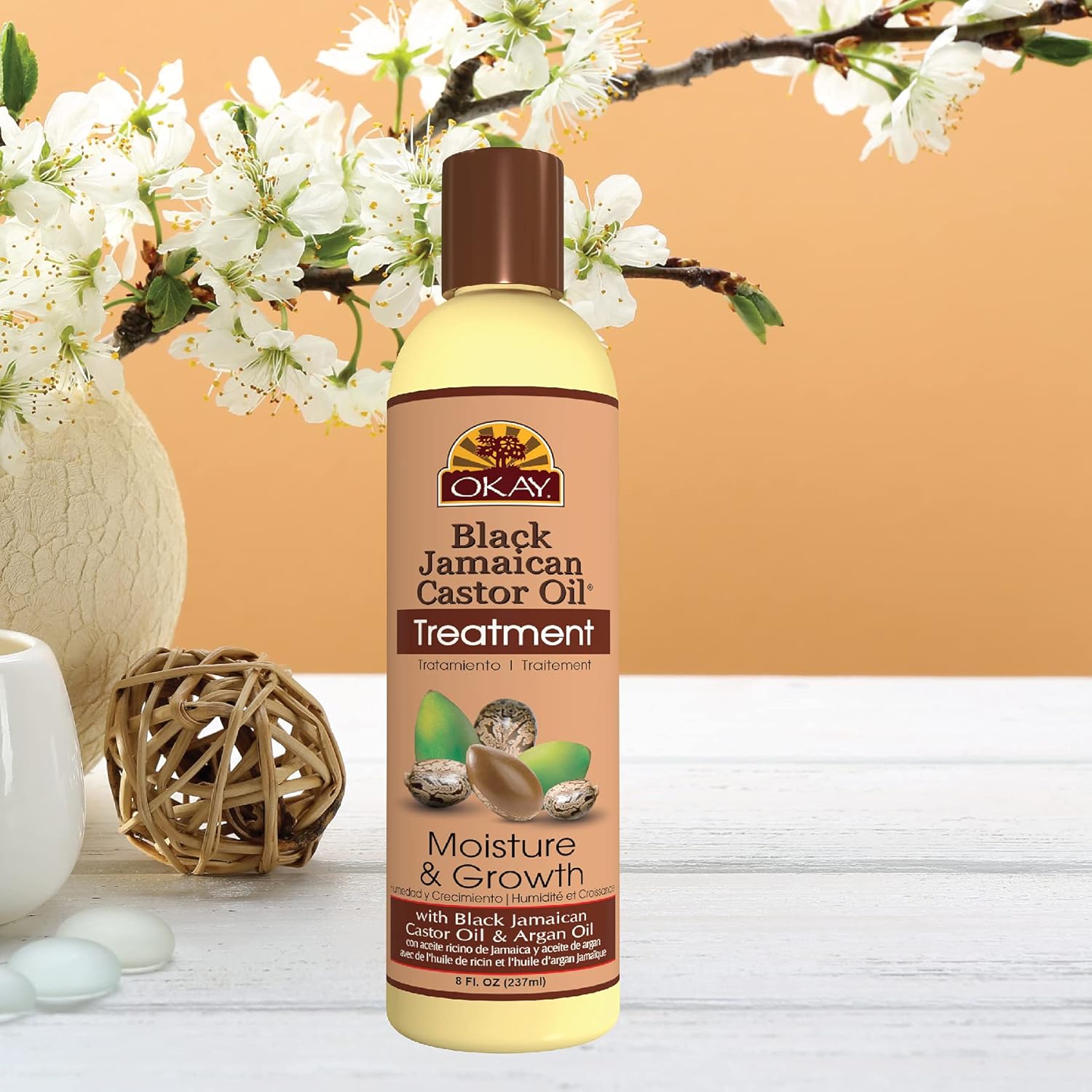 OKAY Black Jamaican Castor Oil Hair Treatment 8oz Nourishing, Strengthening, Conditioning Formula-2