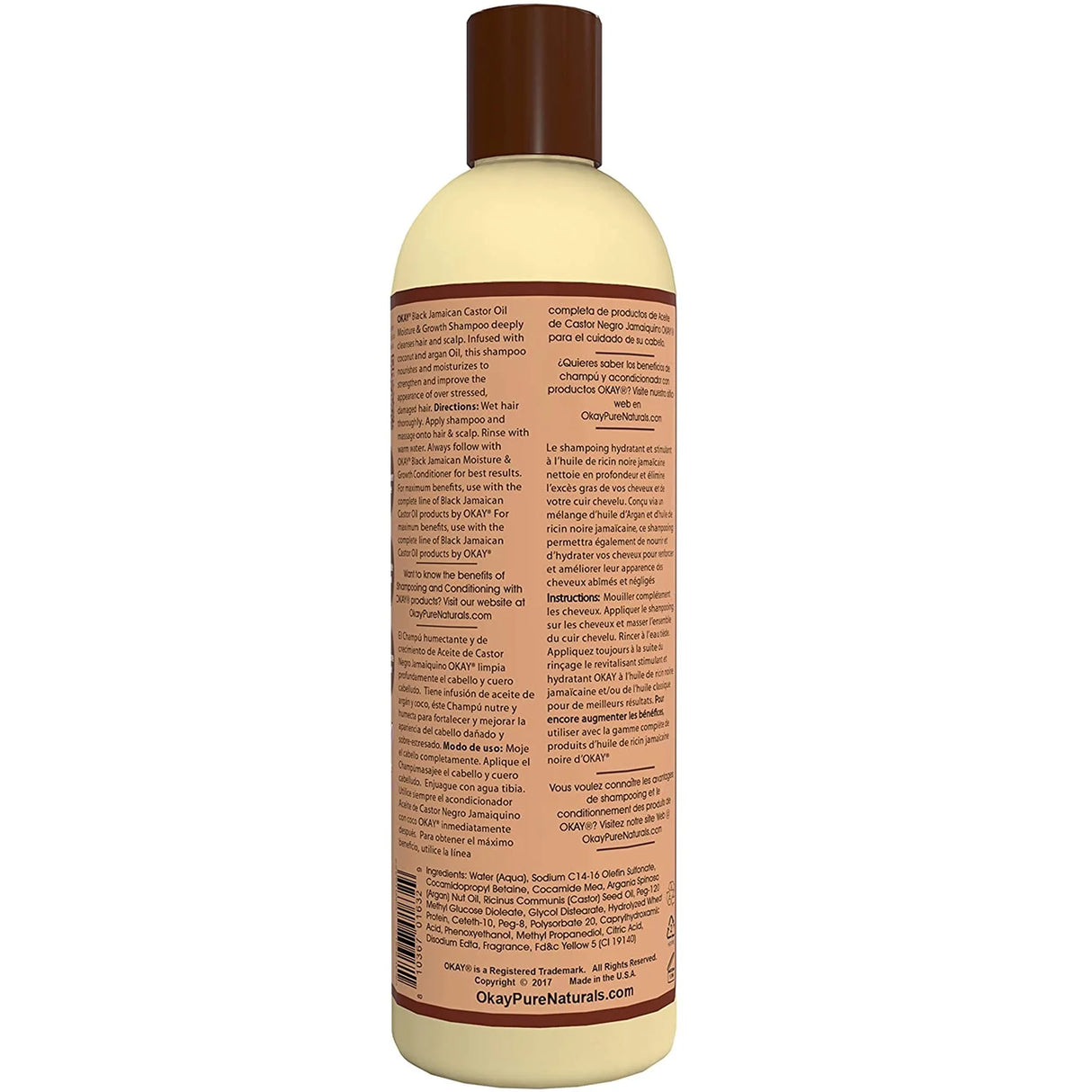 OKAY Black Jamaican Castor Oil Moisture & Growth Shampoo, black jamaican castor oil shampoo, hair growth shampoo, moisturizing shampoo for dry hair, strengthening shampoo for damaged hair, shampoo with argan oil, breakage reducing shampoo, scalp cleansing shampoo, shampoo for natural textured hair, color safe hair shampoo