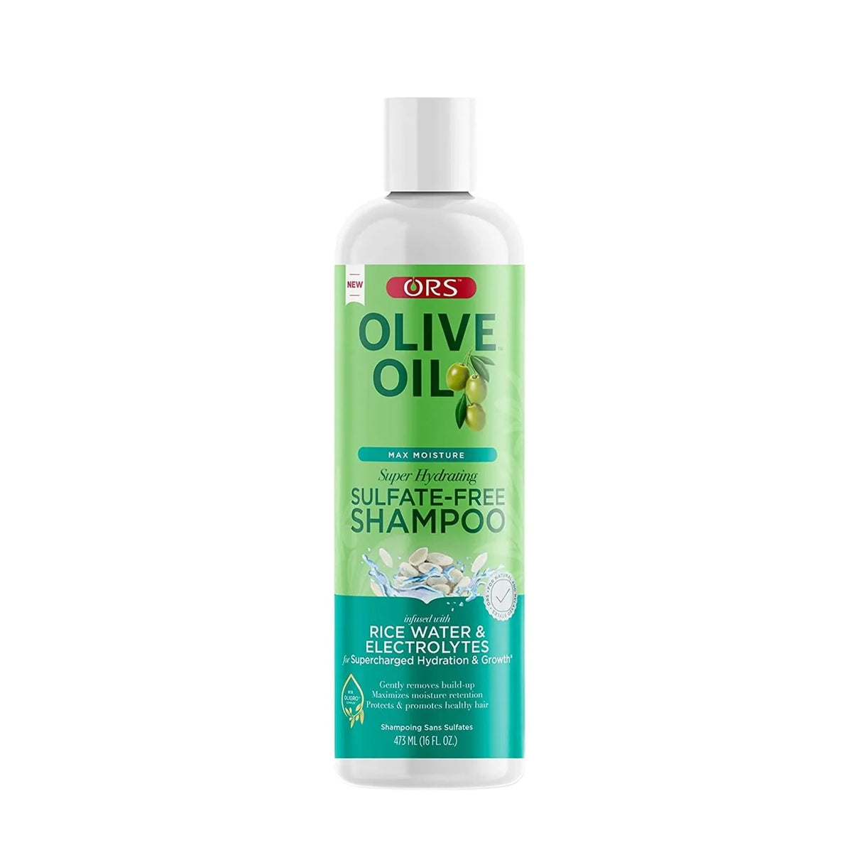ORS Olive Oil Max Moisture Sulfate-Free Shampoo, sulfate free moisturizing shampoo, hydrating shampoo for natural hair, shampoo for relaxed hair, olive oil hair shampoo, rice water hair cleanser, electrolyte infused shampoo, Oligro complex shampoo, buildup removing shampoo, max moisture hair shampoo, nourishing shampoo for dry hair, gentle cleansing hydrating shampoo, hair hydration shampoo 16oz, healthy hair sulfate free shampoo, softening hair shampoo,