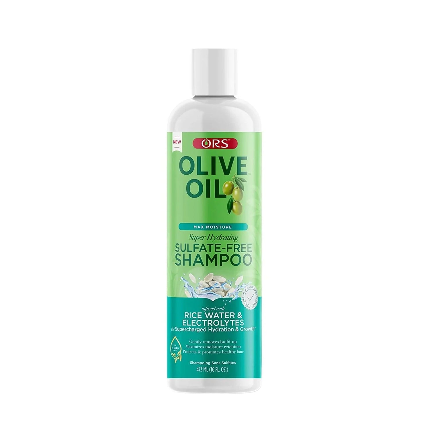 ORS Olive Oil Max Moisture Sulfate-Free Shampoo, sulfate free moisturizing shampoo, hydrating shampoo for natural hair, shampoo for relaxed hair, olive oil hair shampoo, rice water hair cleanser, electrolyte infused shampoo, Oligro complex shampoo, buildup removing shampoo, max moisture hair shampoo, nourishing shampoo for dry hair, gentle cleansing hydrating shampoo, hair hydration shampoo 16oz, healthy hair sulfate free shampoo, softening hair shampoo,