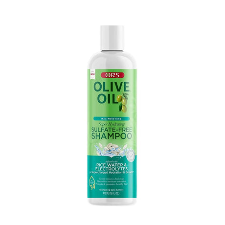ORS Olive Oil Max Moisture Sulfate-Free Shampoo, sulfate free moisturizing shampoo, hydrating shampoo for natural hair, shampoo for relaxed hair, olive oil hair shampoo, rice water hair cleanser, electrolyte infused shampoo, Oligro complex shampoo, buildup removing shampoo, max moisture hair shampoo, nourishing shampoo for dry hair, gentle cleansing hydrating shampoo, hair hydration shampoo 16oz, healthy hair sulfate free shampoo, softening hair shampoo,