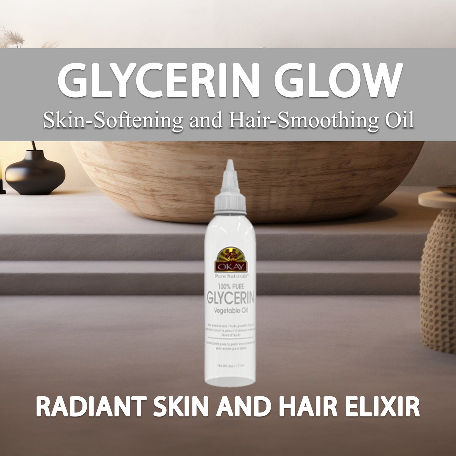 Okay 100% Pure Glycerin 6oz – Natural Skin & Hair Moisturizer, Hydrating and Softening Formula-4