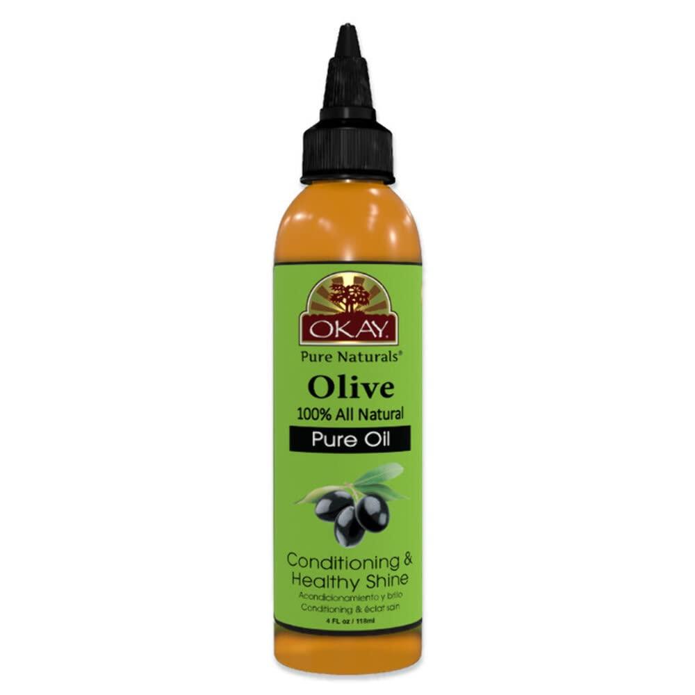 Okay 100% Pure Olive Oil 4oz – Natural Hair & Skin Moisturizer, Nourishing and Hydrating Oil Treatment-1