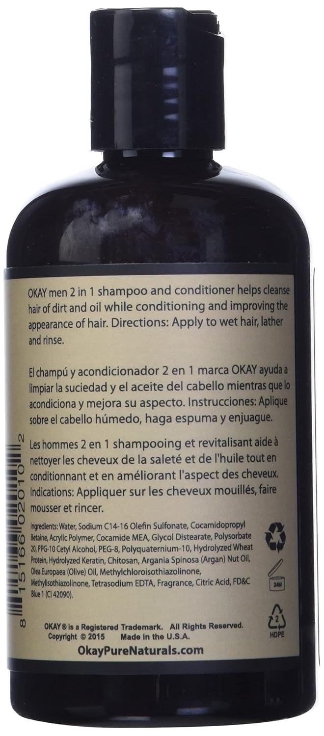 Okay 2 in 1 Shampoo & Conditioner 8oz Nourishing Cleansing & Hydrating Hair Care-1