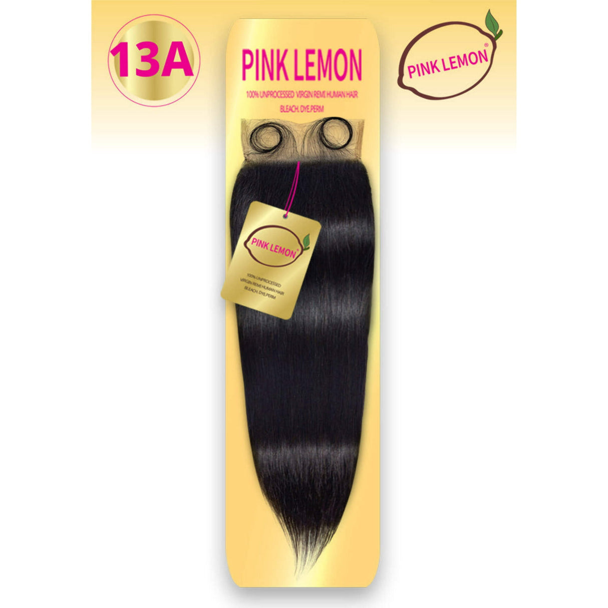 PINK LEMON 4X4 FULL LACE CLOSURE STRAIGHT  100% HUMAN HAIR