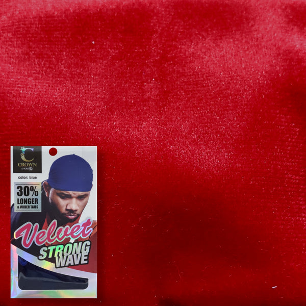 Crown Red Strong Wave Velvet Durag