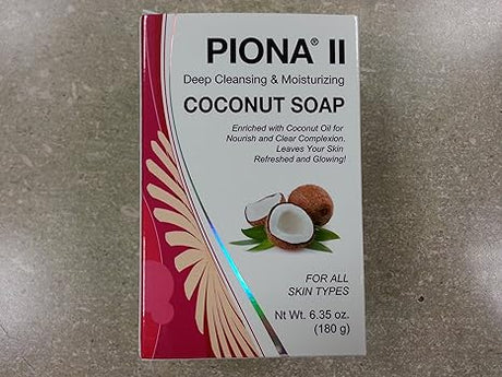 Piona II Deep Cleansing & Moisturizing Coconut Soap, coconut soap for dry skin, moisturizing coconut soap, deep cleansing soap bar, gentle daily use soap, hydrating soap for soft skin, natural coconut soap, skin nourishing soap, 180g coconut soap, smooth skin soap bar, gentle cleansing coconut soap, hydrating skincare soap, softening soap for all skin types, refreshing coconut soap