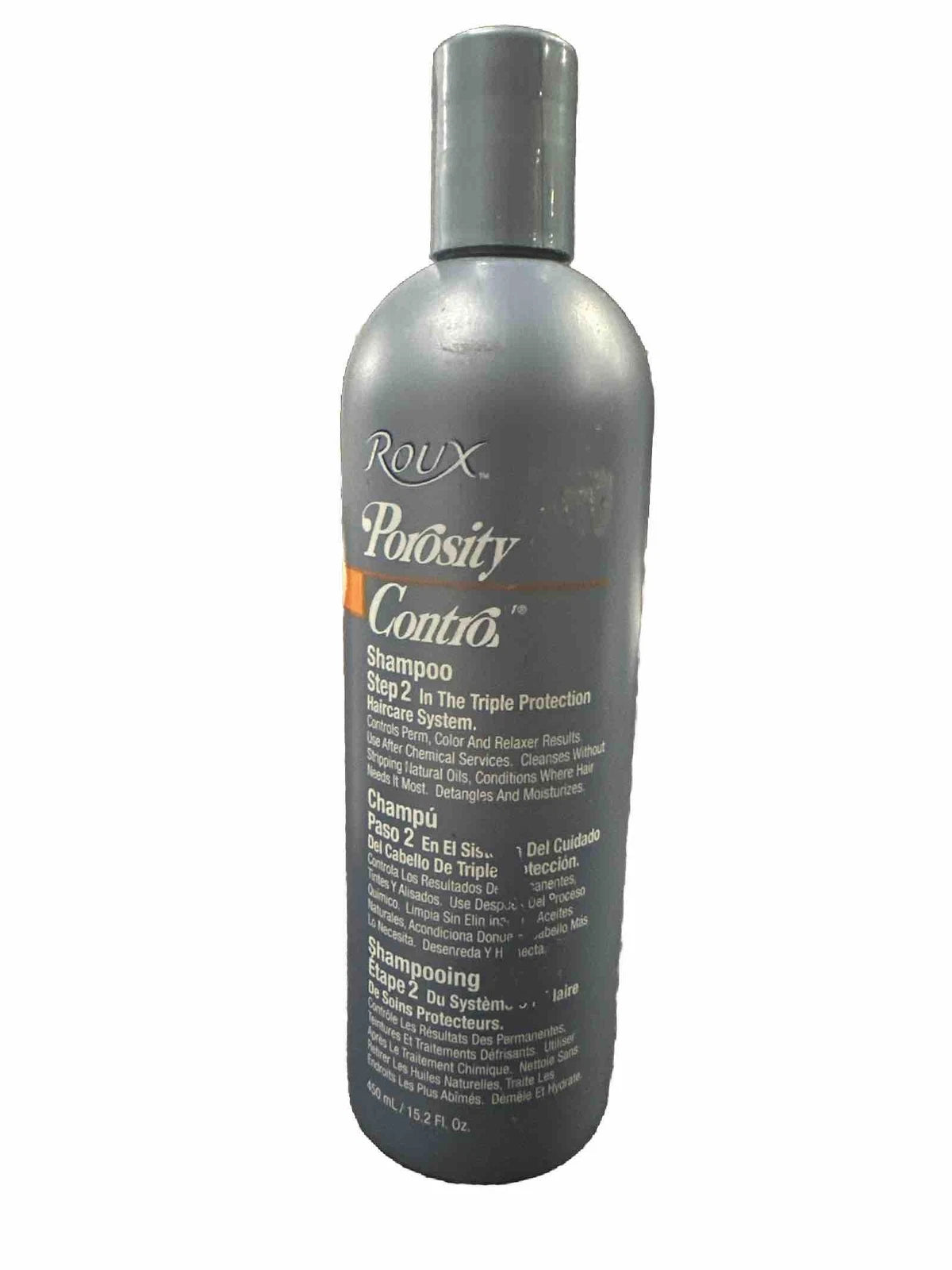 Roux Porosity Control Shampoo, shampoo for high porosity hair, moisturizing shampoo for damaged hair, gentle cleansing hair shampoo, hair strengthening shampoo, shampoo for chemically treated hair, natural hair porosity shampoo, manageability enhancing shampoo, healthy hair shampoo, 15.2oz Roux shampoo, breakage reducing shampoo, softening hair shampoo, balancing hair porosity shampoo, resilient hair shampoo, smoothing hair cleanser
