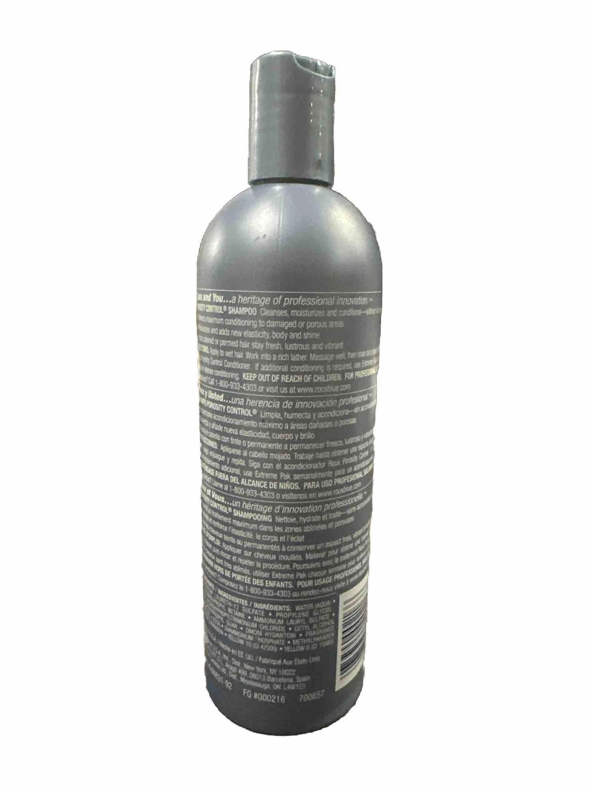 Roux Porosity Control Shampoo, shampoo for high porosity hair, moisturizing shampoo for damaged hair, gentle cleansing hair shampoo, hair strengthening shampoo, shampoo for chemically treated hair, natural hair porosity shampoo, manageability enhancing shampoo, healthy hair shampoo, 15.2oz Roux shampoo, breakage reducing shampoo, softening hair shampoo, balancing hair porosity shampoo, resilient hair shampoo, smoothing hair cleanser