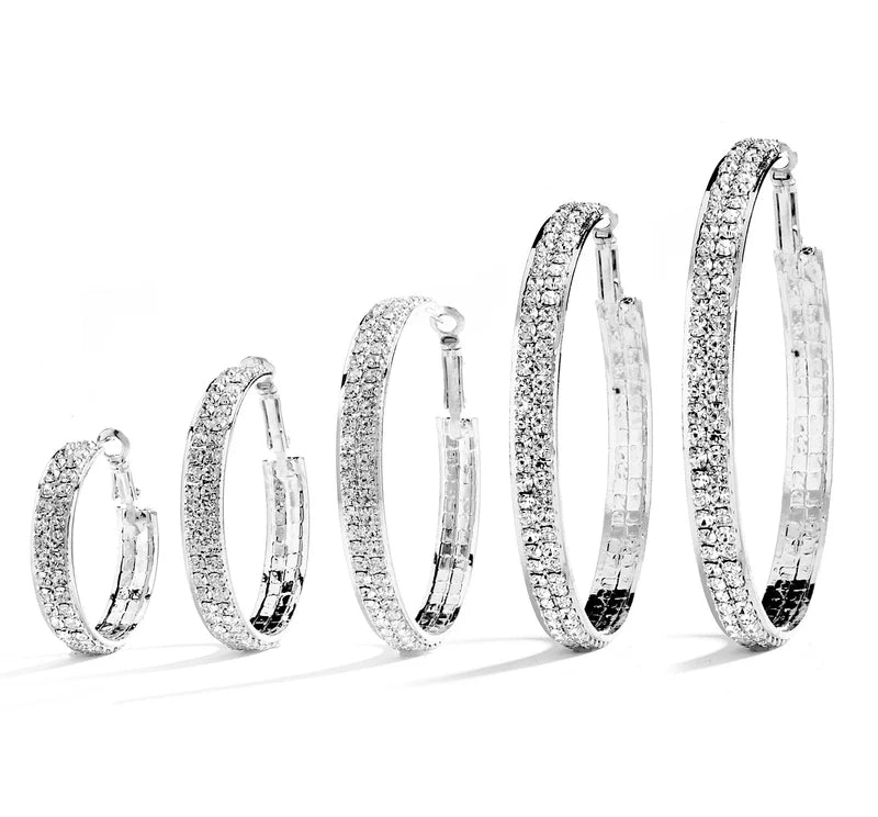 Joy Jewelry Sterling Silver Cubic Zirconia Stackable Earrings