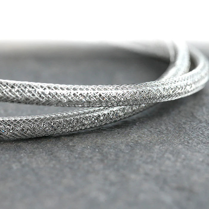 Joy Jewelry Lightweight Sterling Silver Mesh Hoop Earrings