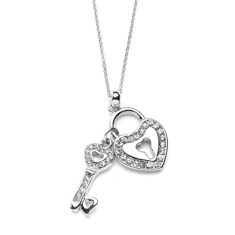 Joy Forever Double Heart Pavé Necklace