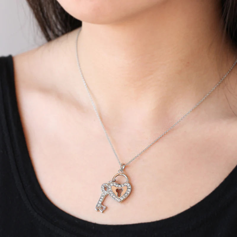 Joy Forever Double Heart Pavé Necklace