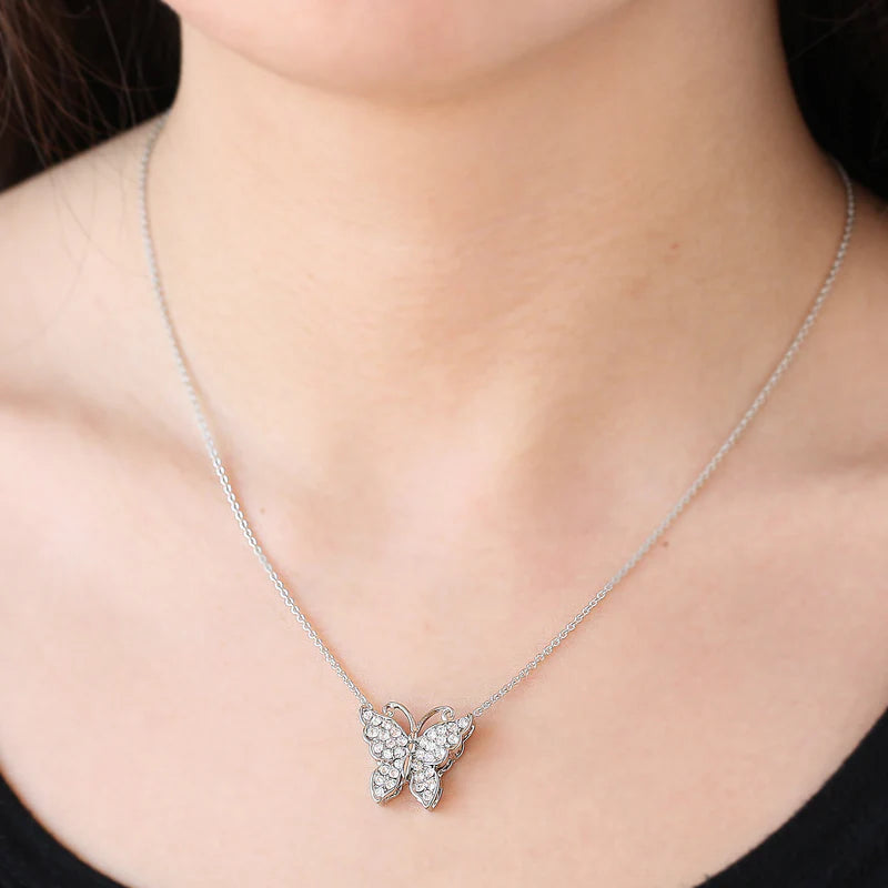 Joy Butterfly Silver Pendant Necklace (SN141)
