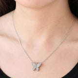 Joy Butterfly Silver Pendant Necklace (SN141)