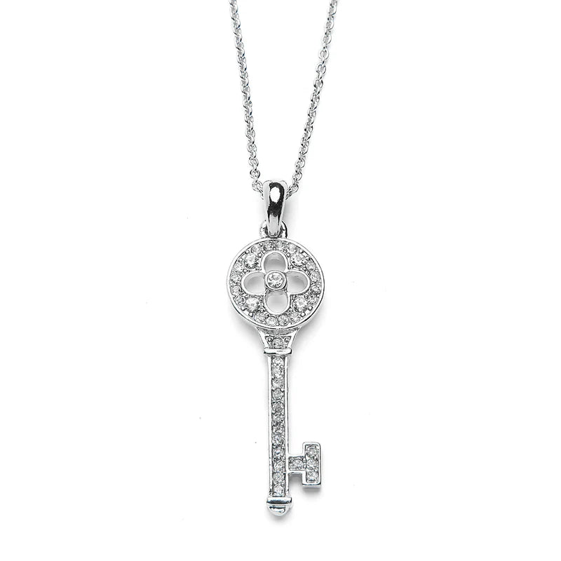 Joy Large heart key pendant necklace
