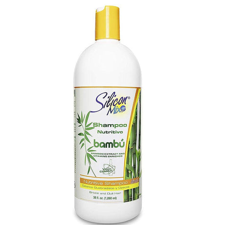 Silicon Mix Bambu shampoo, bamboo nutritive shampoo, Silicon Mix shampoo 36 oz, hair strengthening shampoo, biotin shampoo, bamboo extract hair shampoo, damaged hair repair shampoo, anti breakage shampoo, moisturizing hair cleanser, professional salon shampoo, weak hair treatment shampoo, nutritive hair shampoo, shine enhancing shampoo, hair growth support shampoo, large size hair shampoo