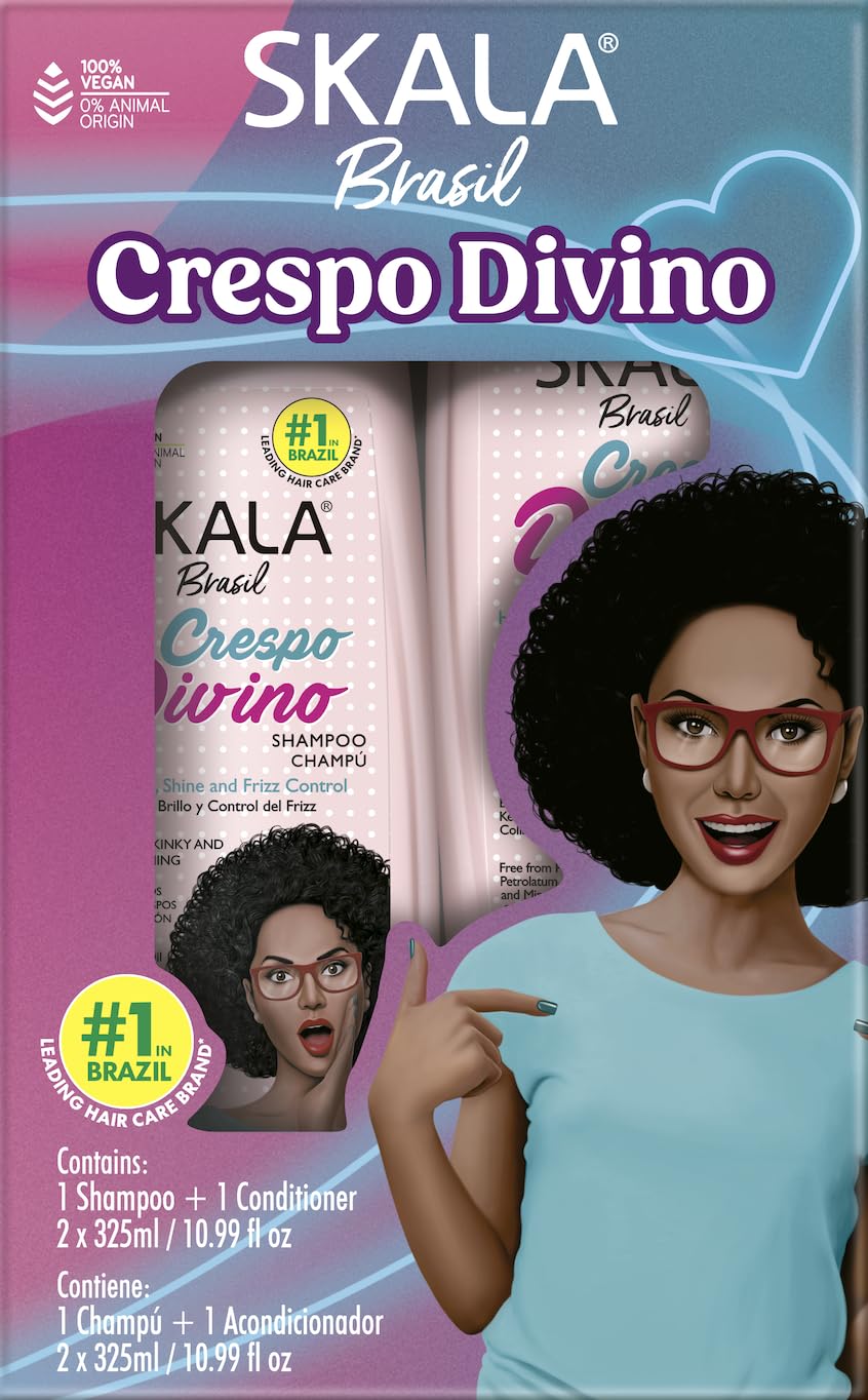 Skala Brasil Crespo Divino Shampoo & Conditioner 10.99oz Nourishing, Hydrating, Defining Formula