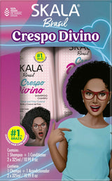 Skala Brasil Crespo Divino Shampoo & Conditioner 10.99oz Nourishing, Hydrating, Defining Formula