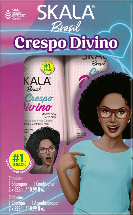 Skala Brasil Crespo Divino Shampoo & Conditioner 10.99oz Nourishing, Hydrating, Defining Formula
