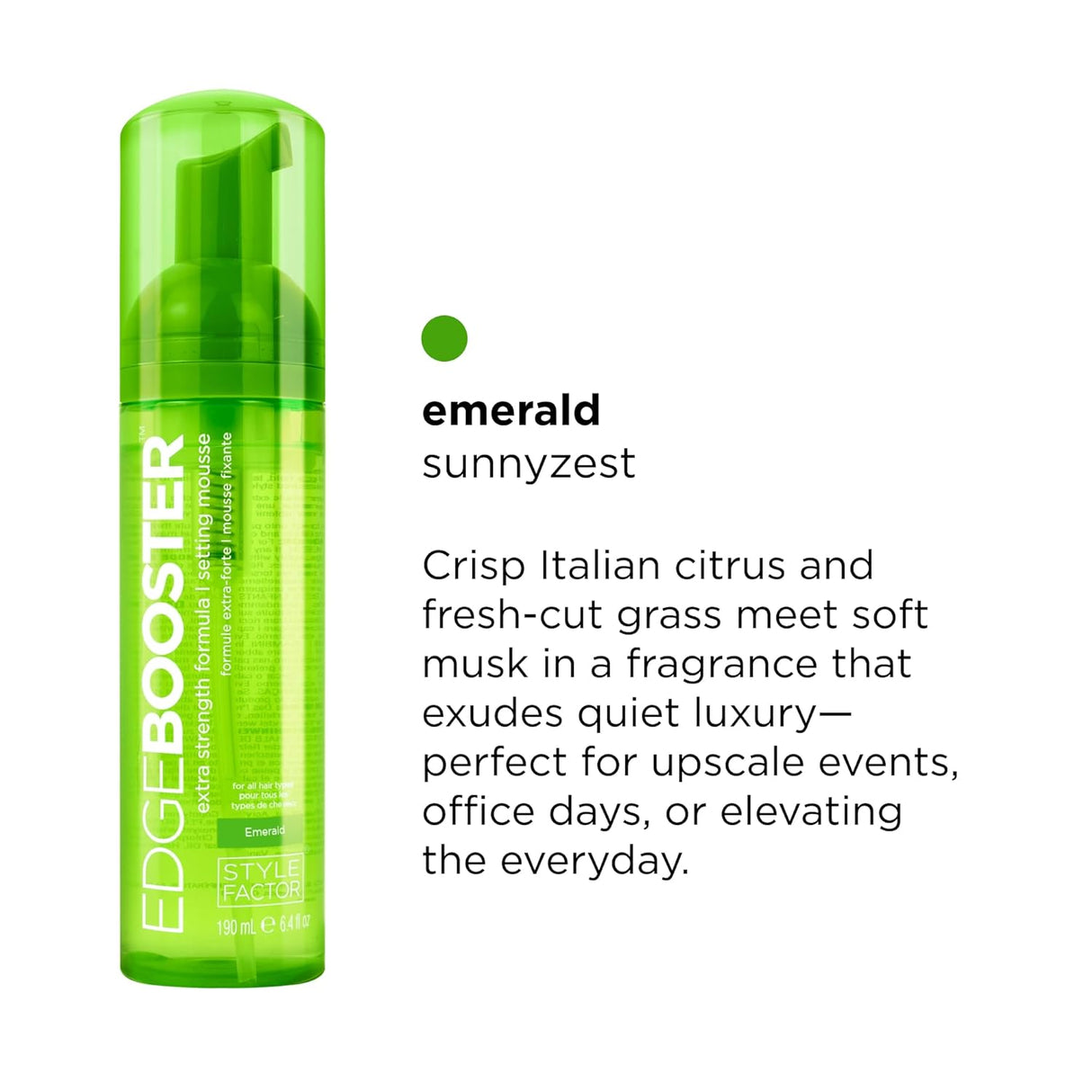 Style Factor Edge Booster Extra Strength Setting Mousse –  (6.4 oz)_Emrald_2