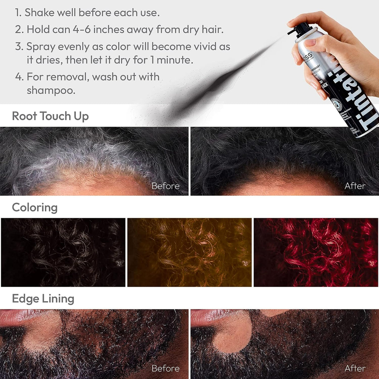 RED BY KISS Tintation Temporary Hair Color Spray - 6 oz