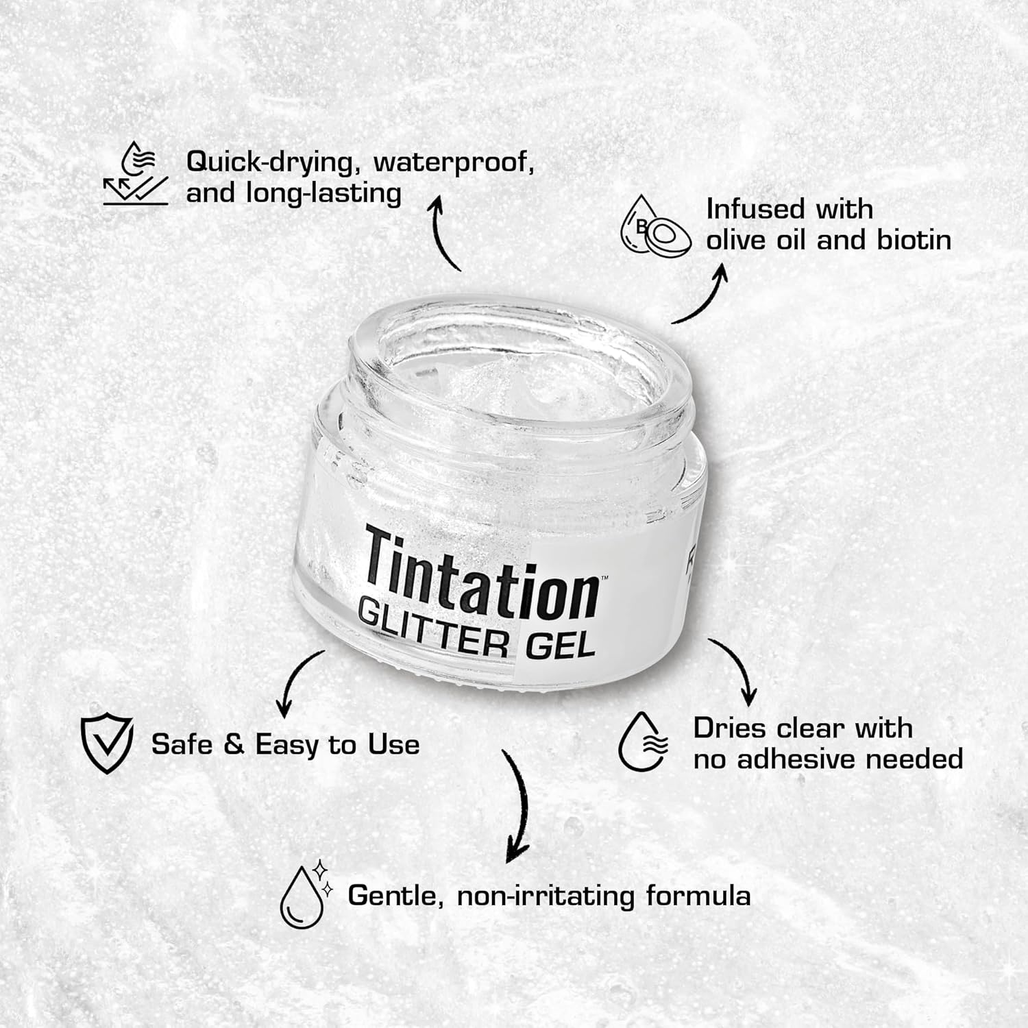Tintation Glitter Body and Hair Gel – Long Lasting Sparkle, Quick Drying, Waterproof for Events, Parties, Festival Rave-7