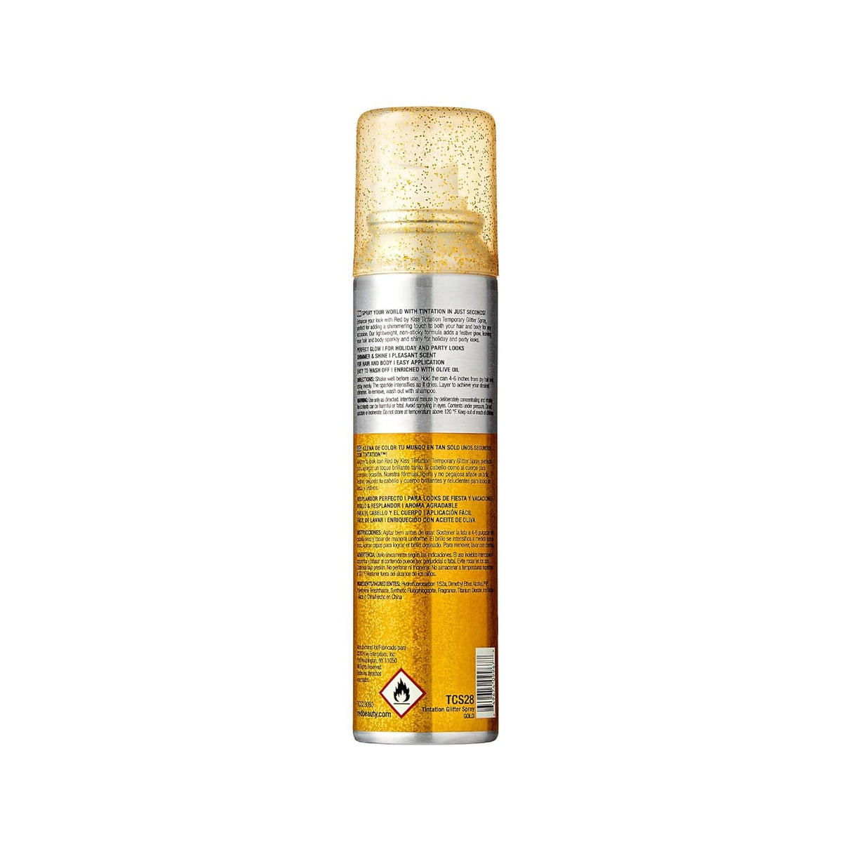 Tintation Glitter Spray – Long-Lasting Body & Hair Sparkle Red By Kiss -2