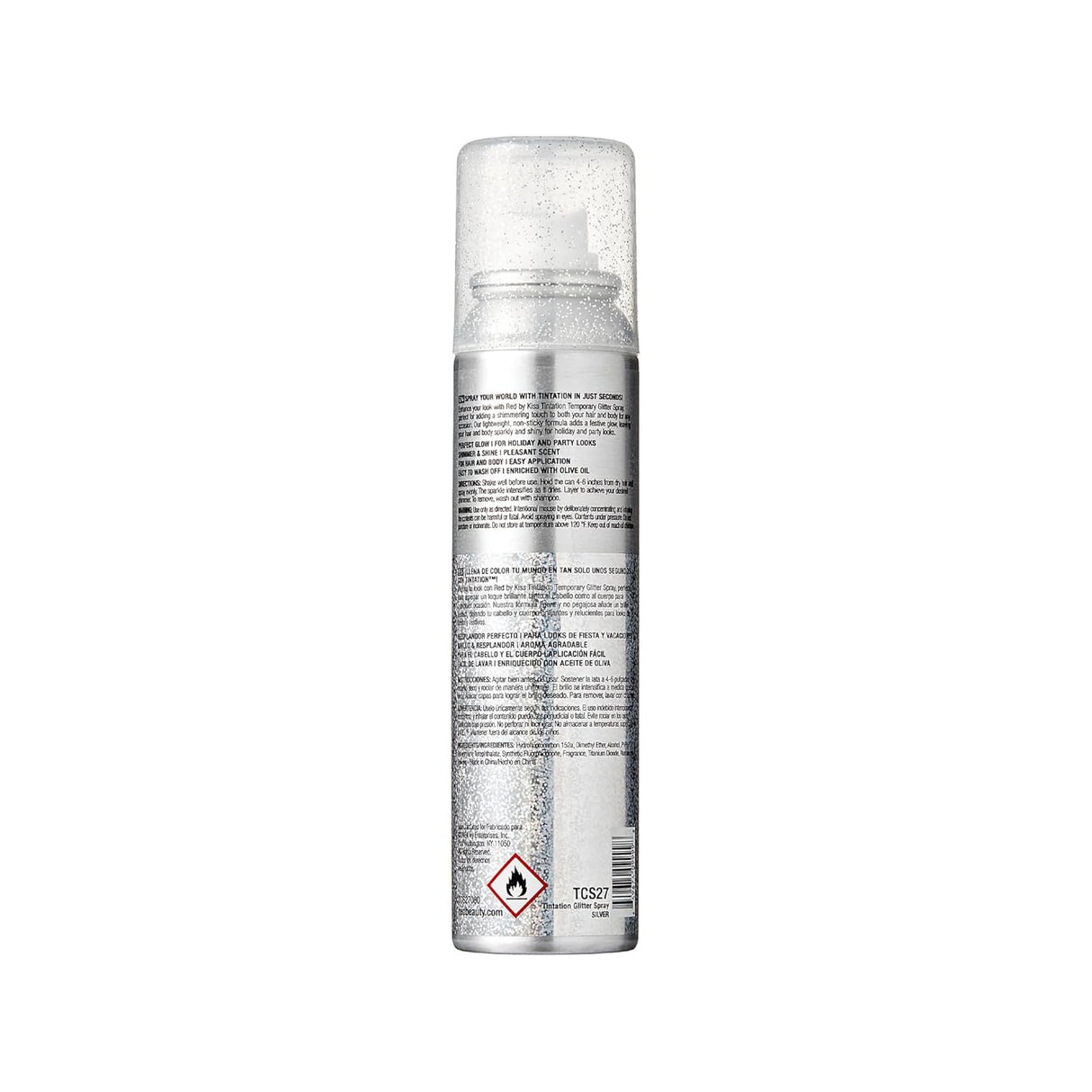 Tintation Glitter Spray – Long-Lasting Body & Hair Sparkle Red By Kiss -3