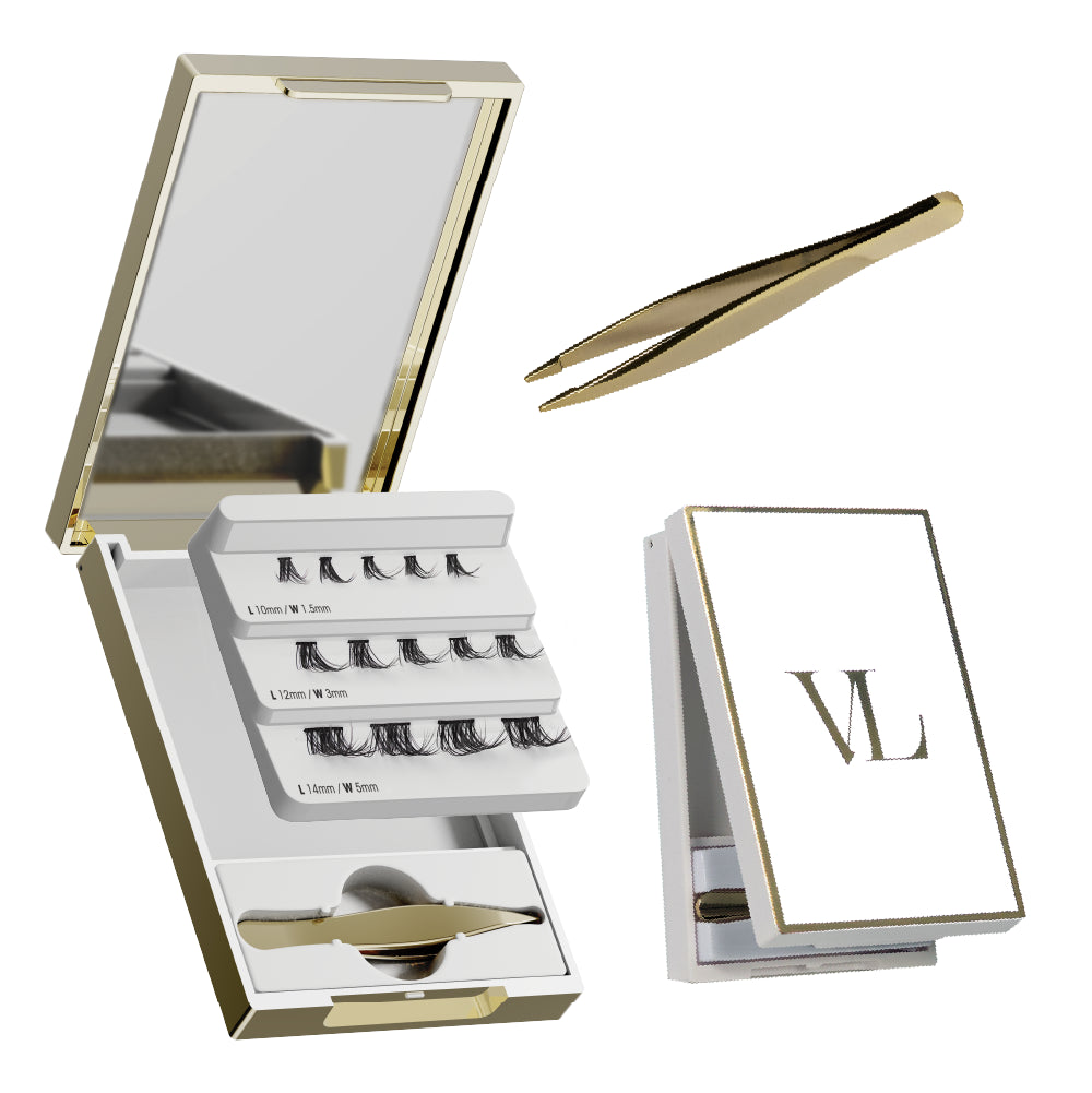 VLuxe By IEnvy Mini Lash Palette with Mirror & Tweezer Applicator (No Lashes Included)