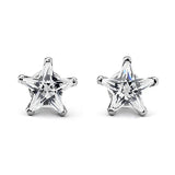Joy Jewelry Sterling Silver Small Star Cubic Zirconia Stud Earrings (Z01)