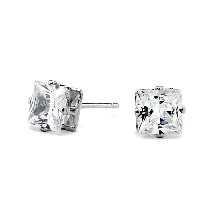 Joy Jewelry Sterling Silver Small Star Cubic Zirconia Stud Earrings (Z01)