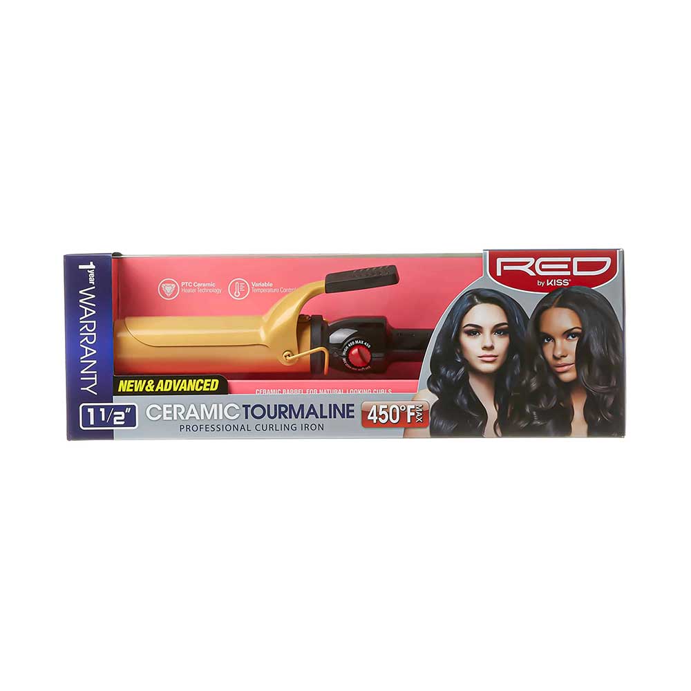 RED BY KISS Ceramic Tourmaline Professional Curling Iron